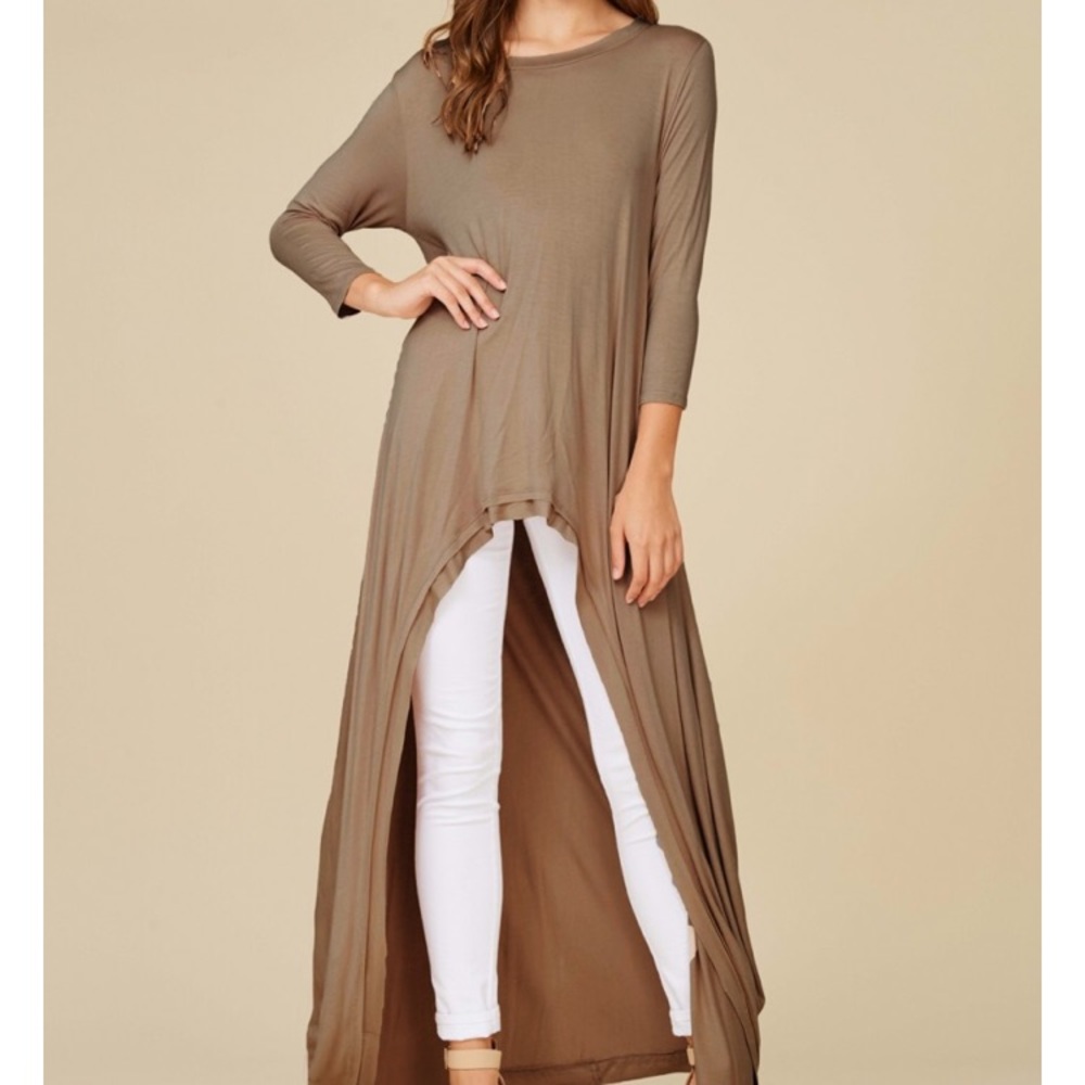 Annabelle 3/4 Sleeve Hi Low Tunic Top